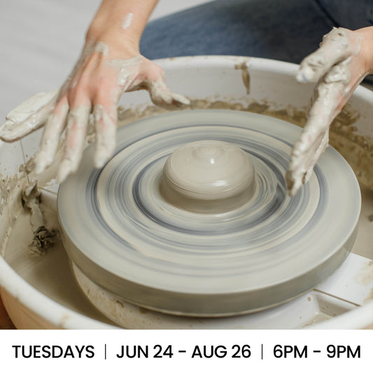 Wheel-y Beginners: Intro to Wheel Throwing (Tuesday PM) SCHOLARSHIP
